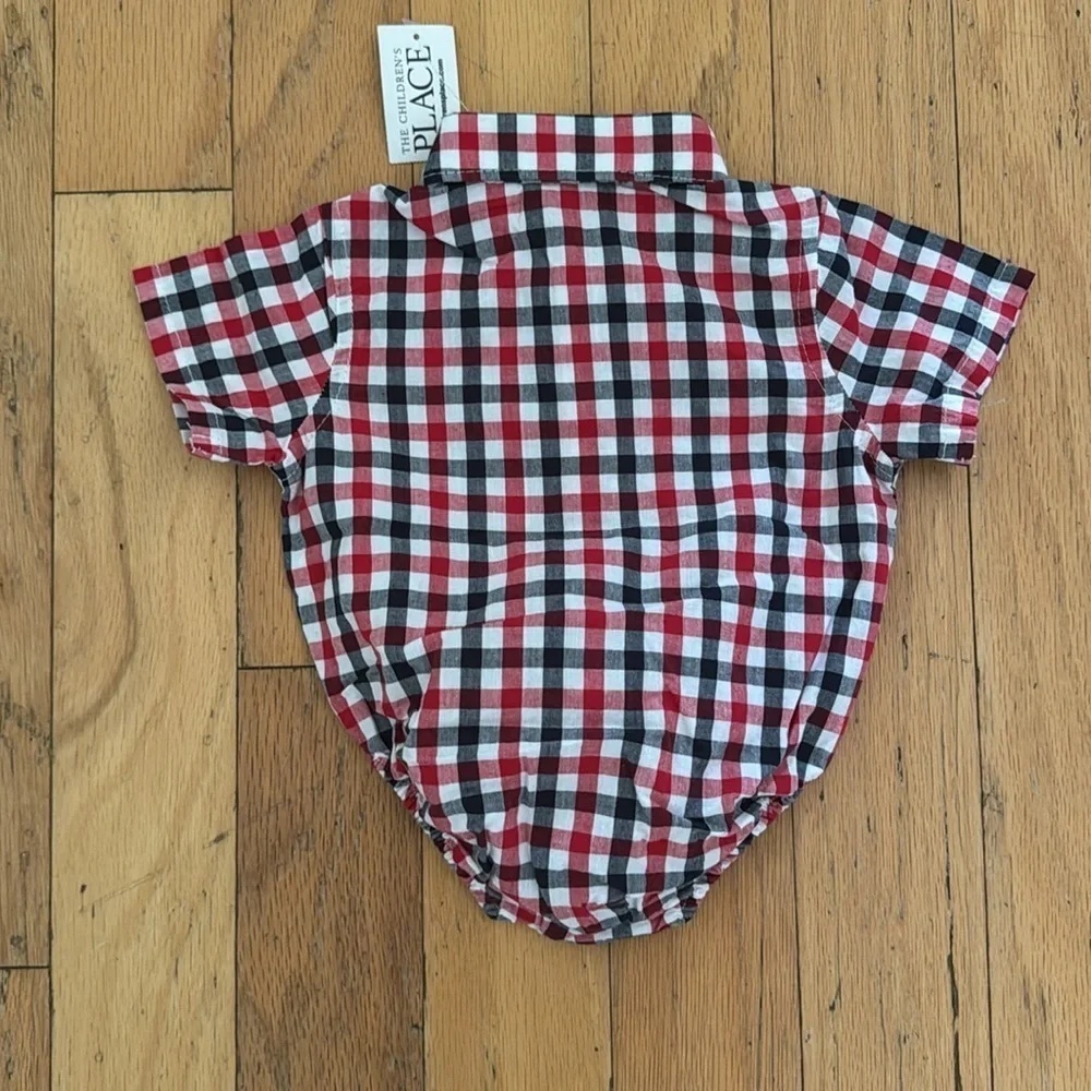 The Children’s Place | Red/White/Black Plaid | Bodysuit | Boy’s 0-3M